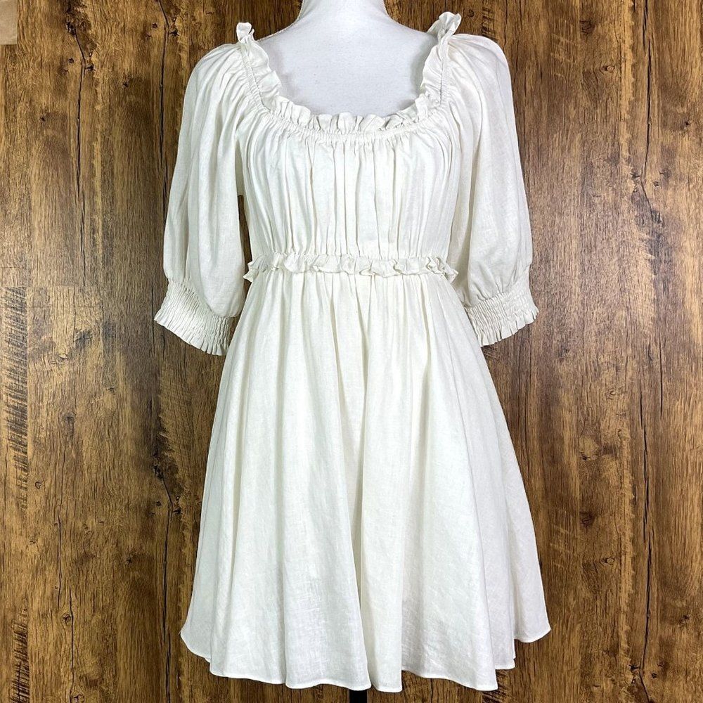 Mabel Blousy Babydoll Dress, Women's Medium, NWT, Ivory